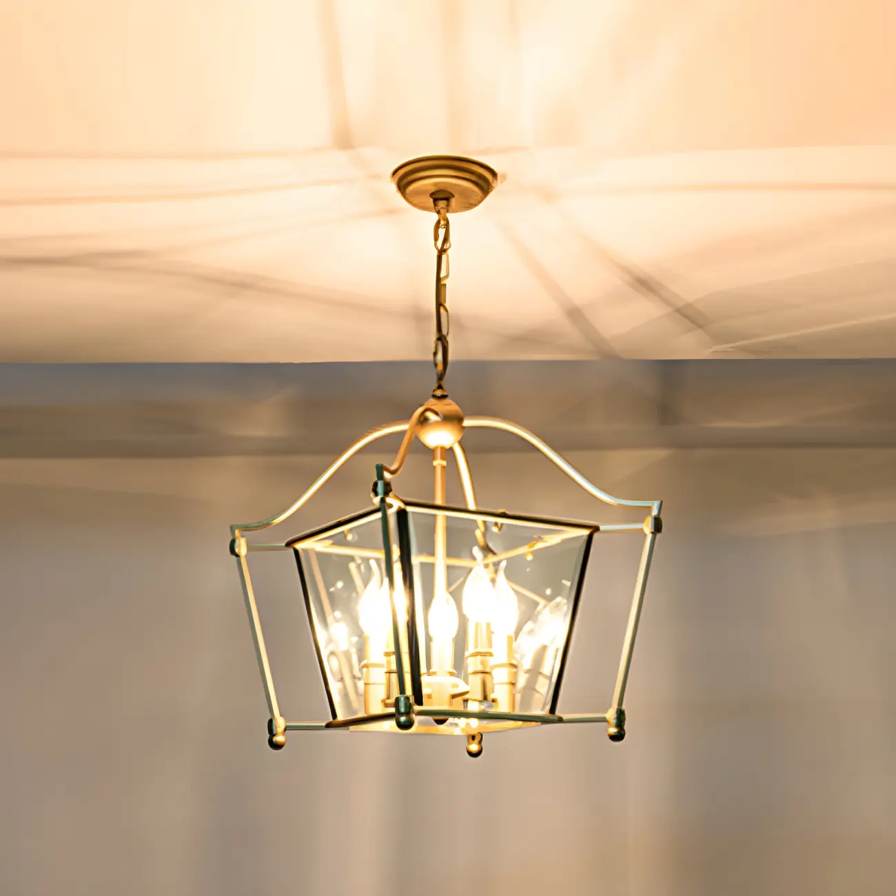 Gold Square Glass Crystal Modern Chandelier Light Image - 3 | homeyfad