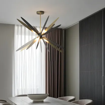 Postmodern Style Chandelier Light Metal Starburst Pendant Light for Living Room Image - 1