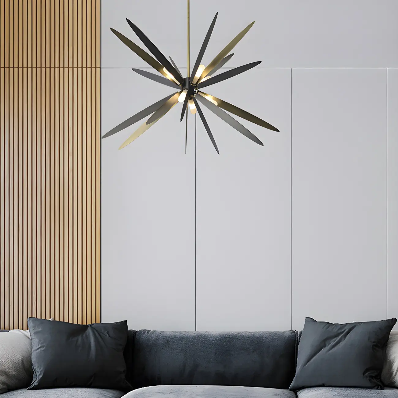 Postmodern Style Chandelier Light Metal Starburst Pendant Light for Living Room Image - 6 | homeyfad