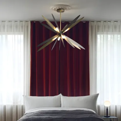 Postmodern Style Chandelier Light Metal Starburst Pendant Light for Living Room Image - 4