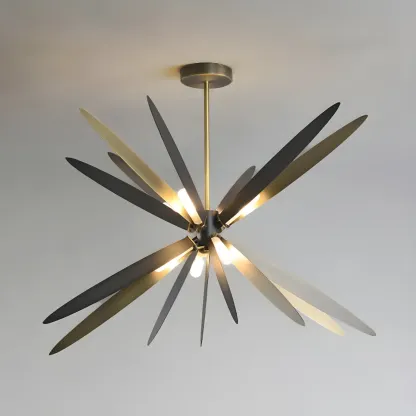Postmodern Style Chandelier Light Metal Starburst Pendant Light for Living Room Image - 9