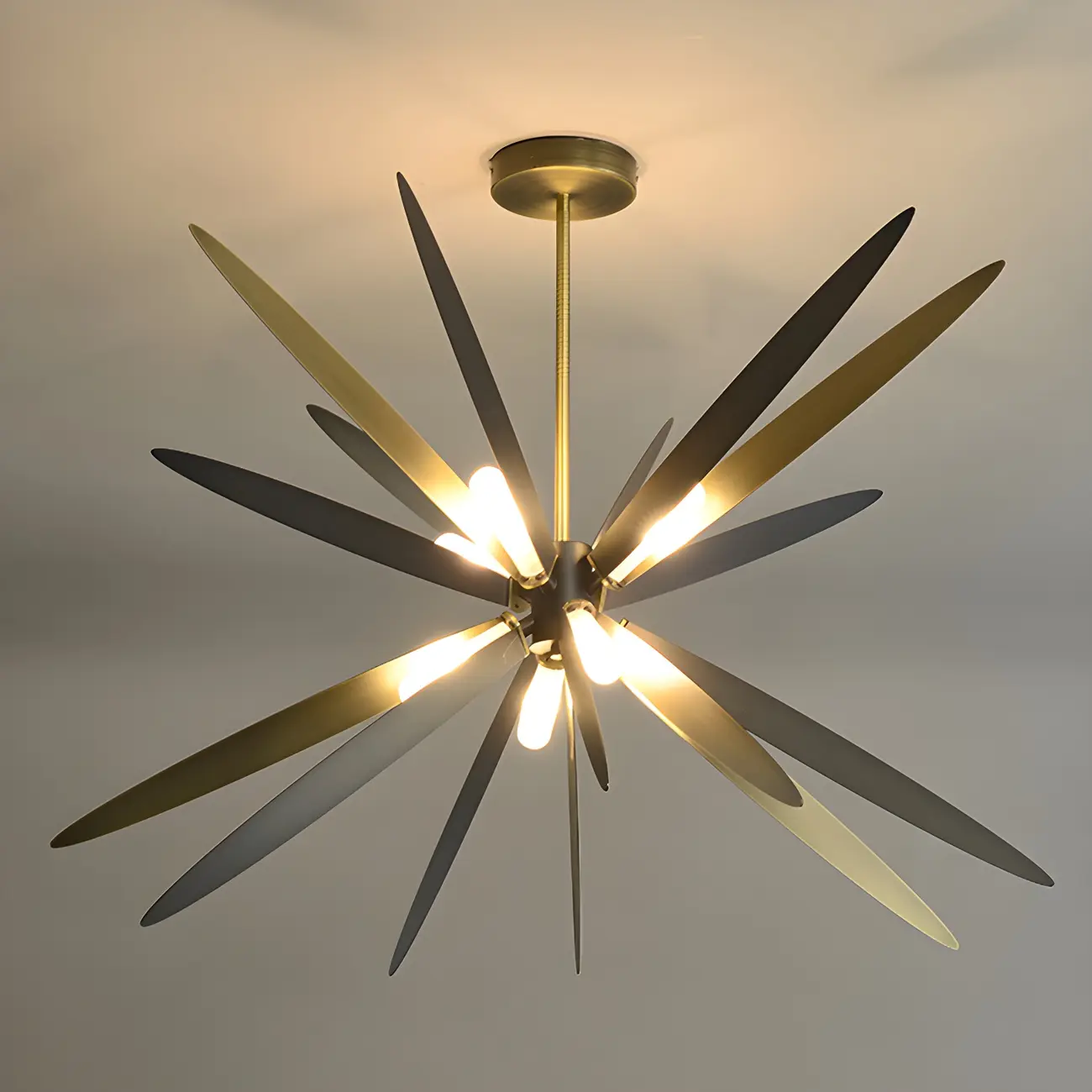 Postmodern Style Chandelier Light Metal Starburst Pendant Light for Living Room Image - 8 | homeyfad