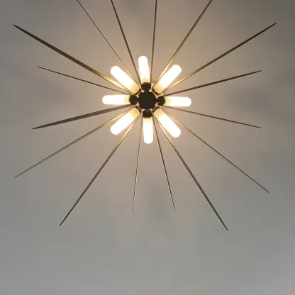 Postmodern Style Chandelier Light Metal Starburst Pendant Light for Living Room Image - 7