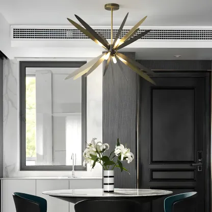 Postmodern Style Chandelier Light Metal Starburst Pendant Light for Living Room Image - 3
