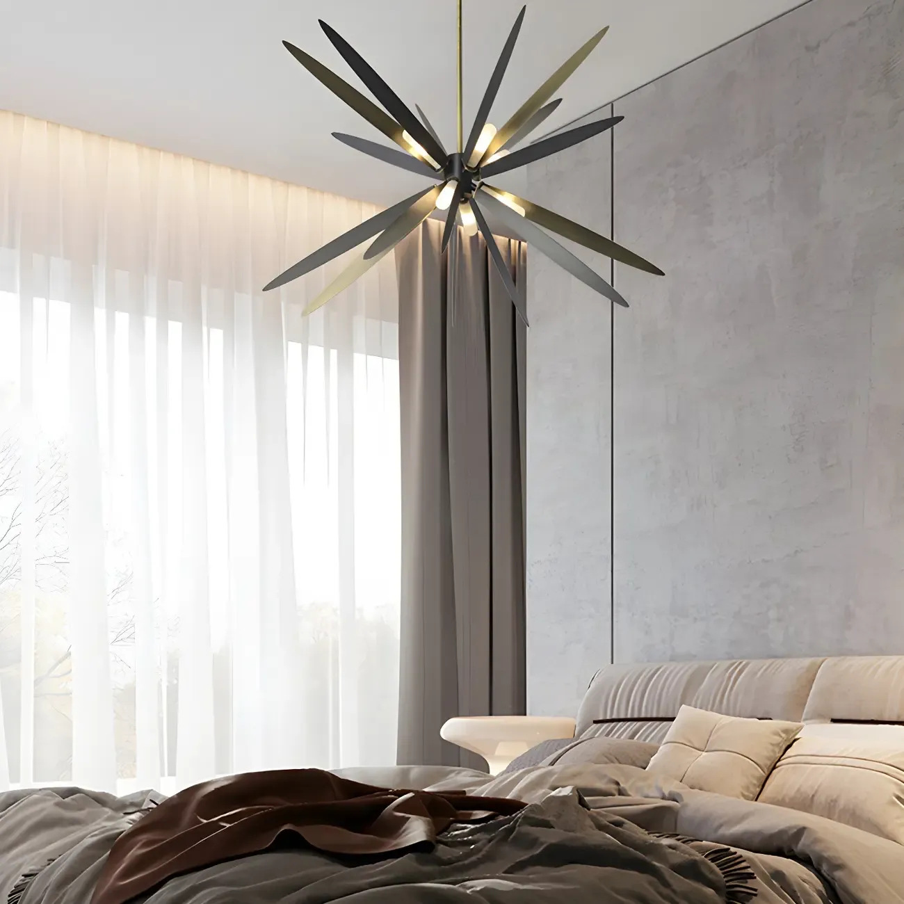 Postmodern Style Chandelier Light Metal Starburst Pendant Light for Living Room Image - 5