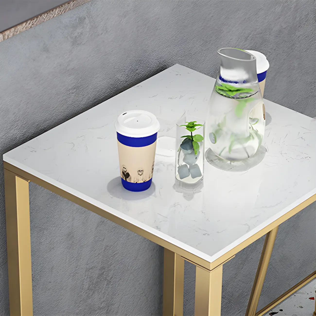 Modern Metal Base Bar Height Table for Indoor Dining Image - 6 | homeyfad