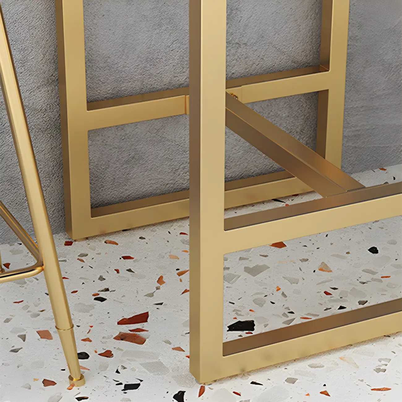 Modern Metal Base Bar Height Table for Indoor Dining Image - 7 | homeyfad