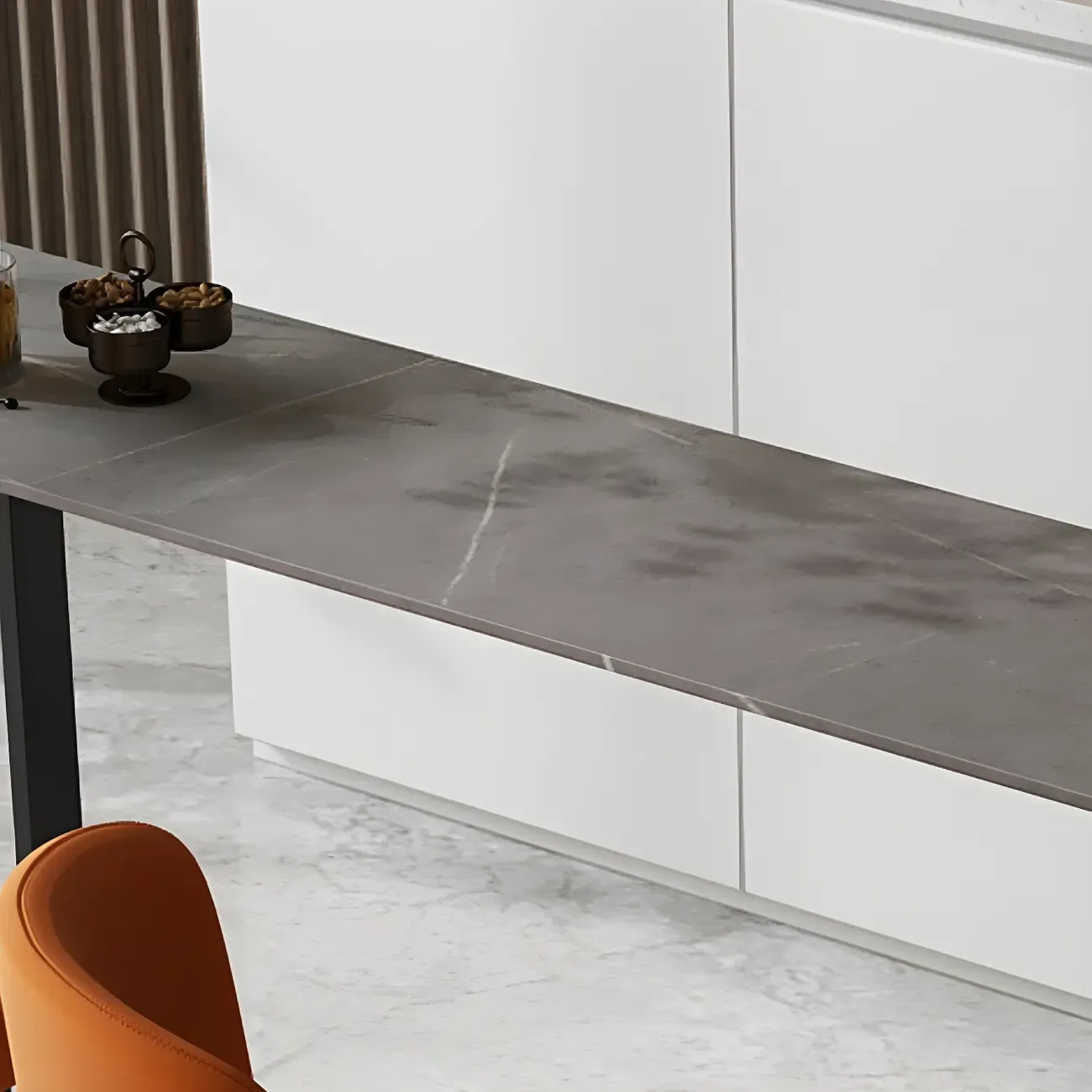 Modern Stone Bar Table with Double Pedestal for Kitchen Image - 4
