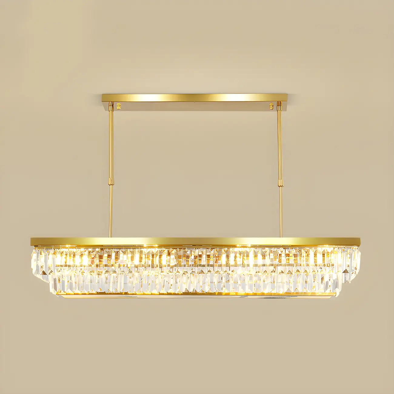 Modern Adjustable Crystal Pendant Light in Gold Image - 7 | homeyfad