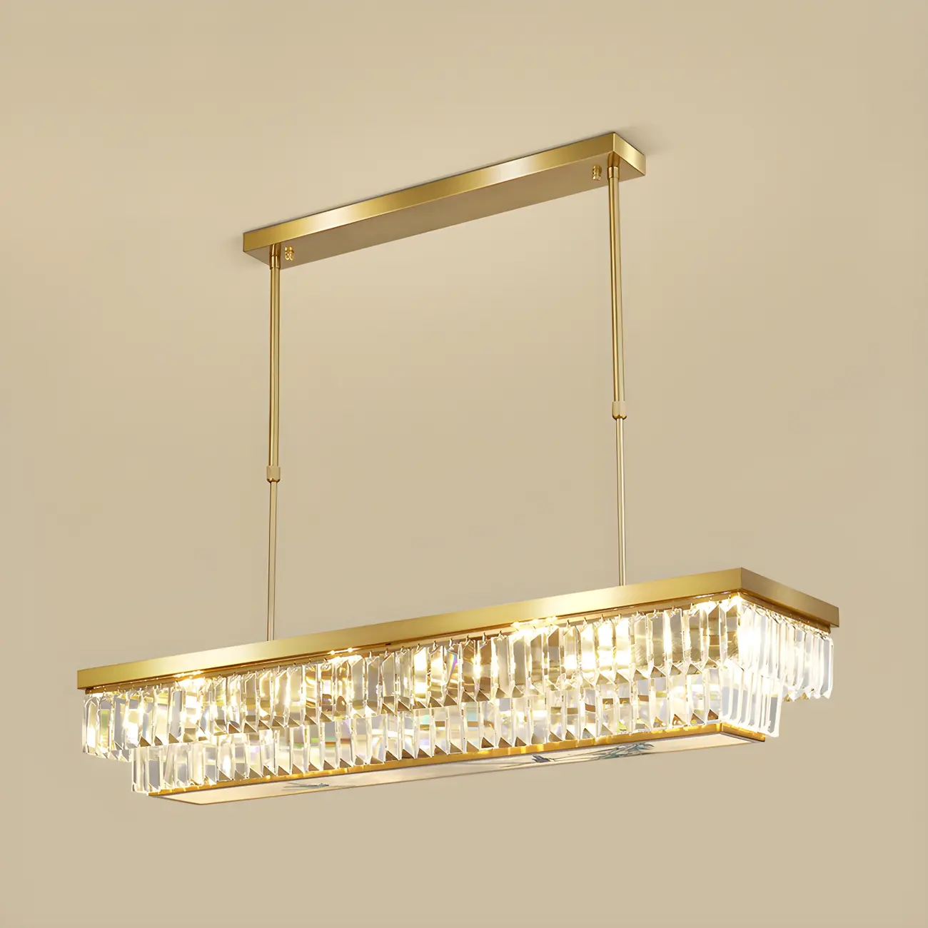 Modern Adjustable Crystal Pendant Light in Gold Image - 8 | homeyfad