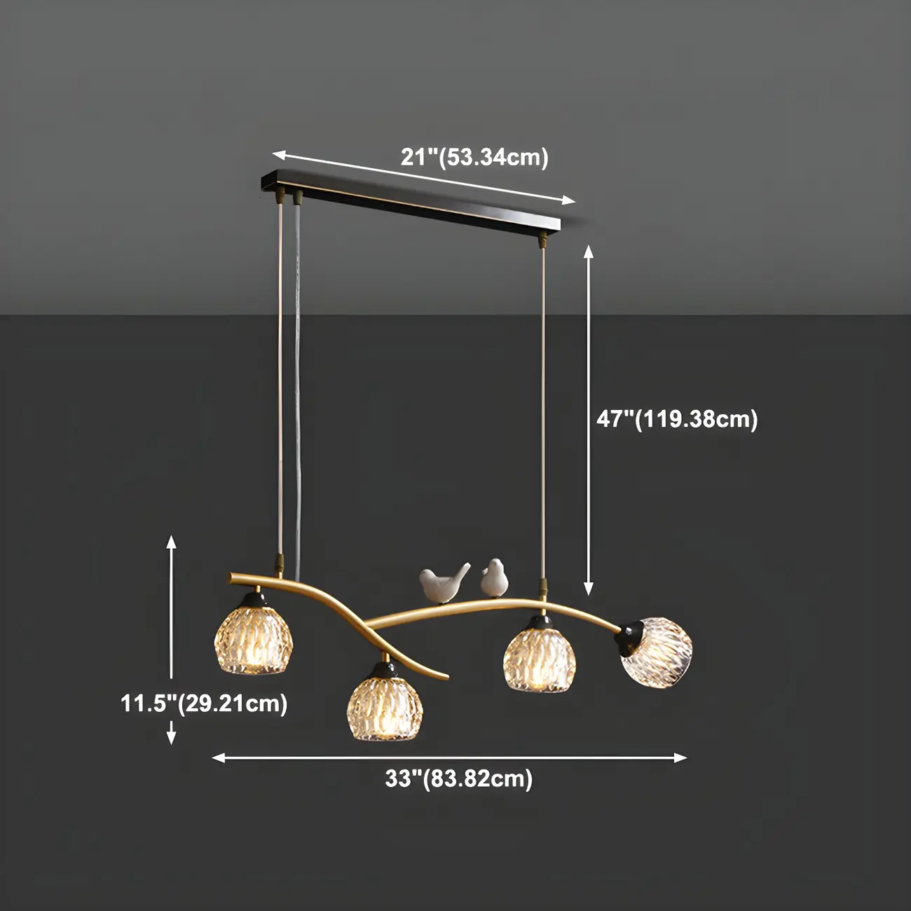 Modern Crystal Decorative Birds Pendant Light #size | homeyfad