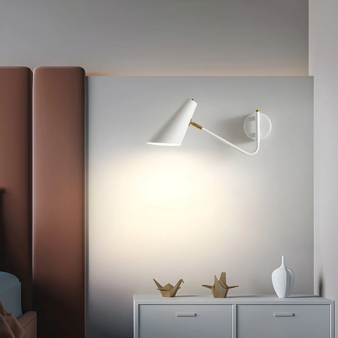 Modern Metal Simple Swing Arm Wall Light Image - 5 | homeyfad