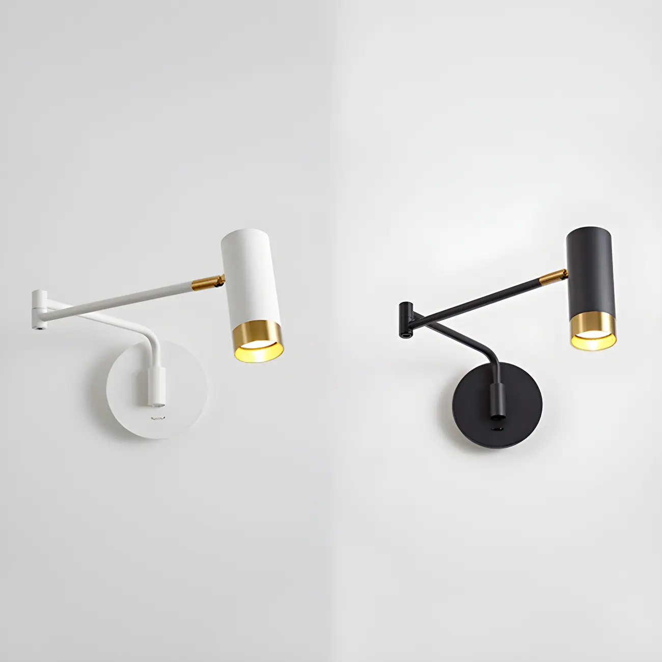 Modern Metal Cylinder Swing Arm Wall Light Image - 7 | homeyfad