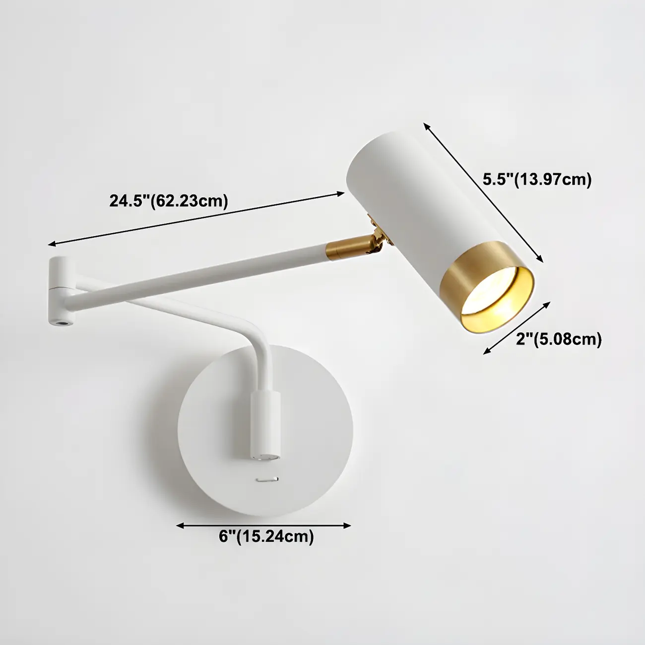 Modern Metal Cylinder Swing Arm Wall Light Image - 12 | homeyfad