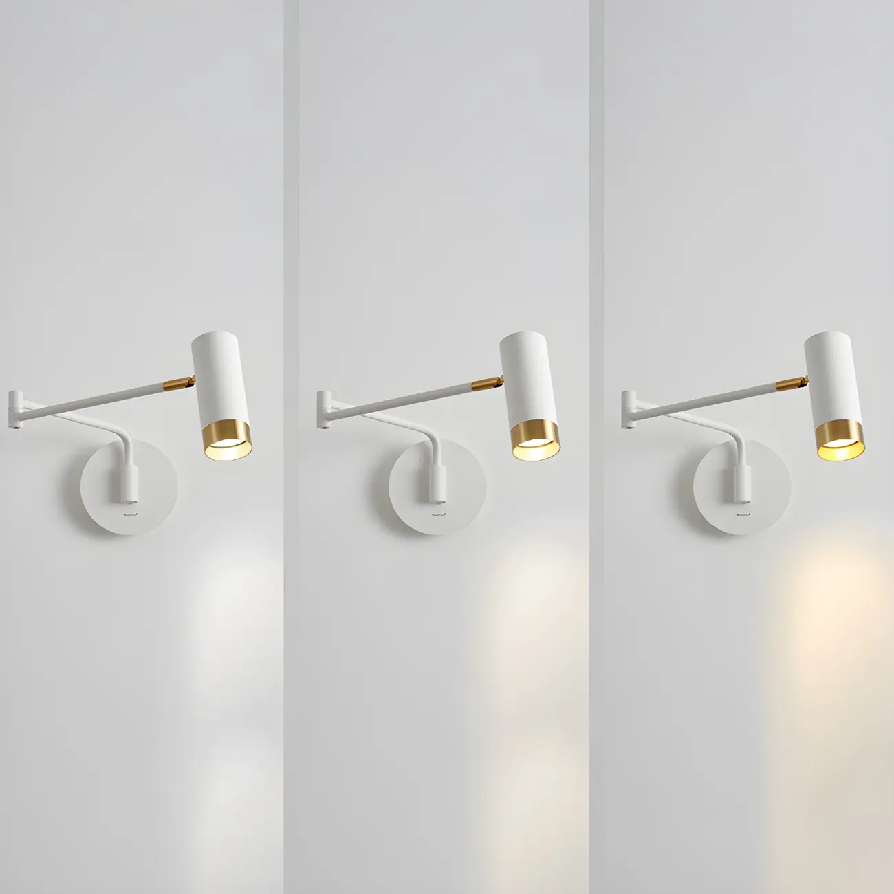 Modern Metal Cylinder Swing Arm Wall Light Image - 8 | homeyfad