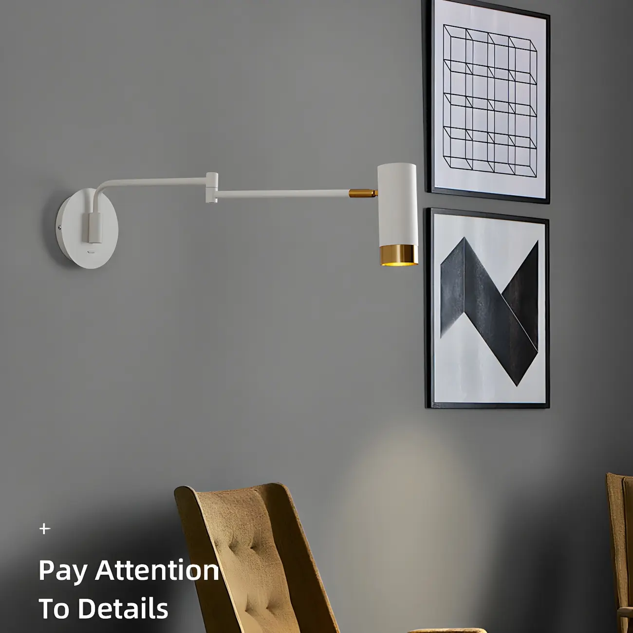 Modern Metal Cylinder Swing Arm Wall Light Image - 2 | homeyfad