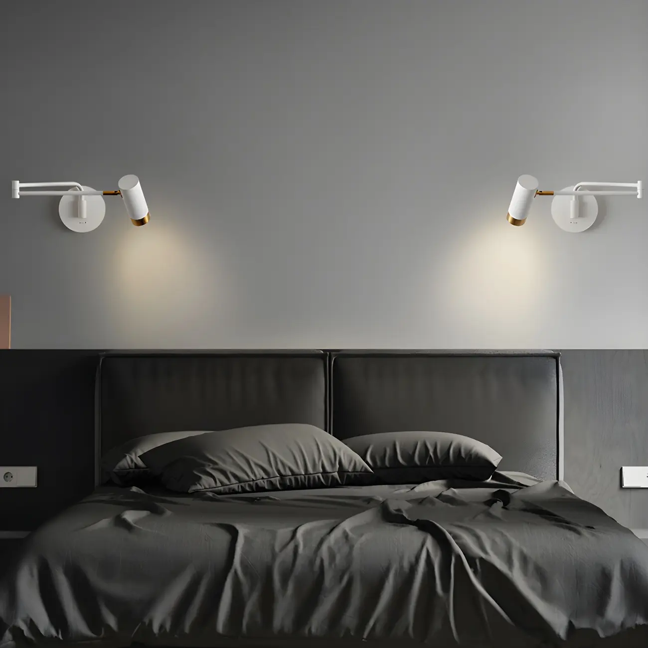 Modern Metal Cylinder Swing Arm Wall Light Image - 6 | homeyfad
