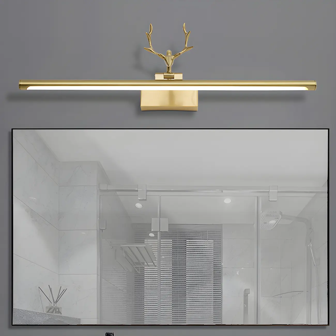 Modern Gold Antler Linear LED Bathroom Vanity Lights | homeyfad