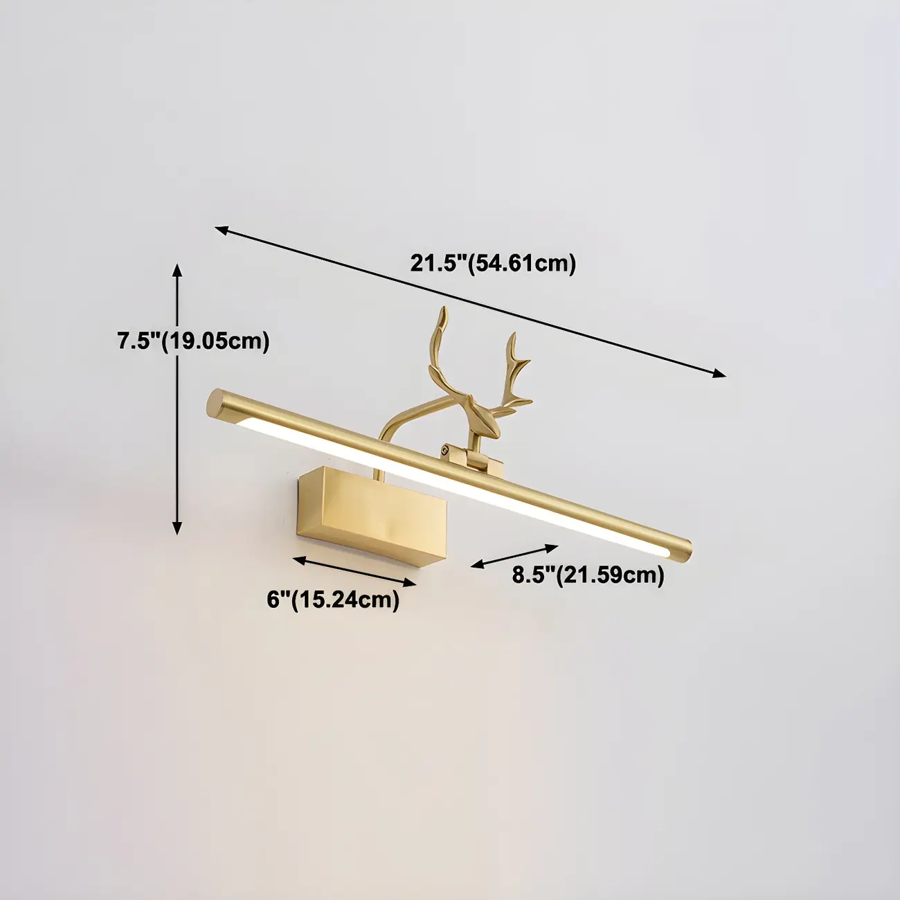 Modern Gold Antler Linear LED Bathroom Vanity Lights | homeyfad