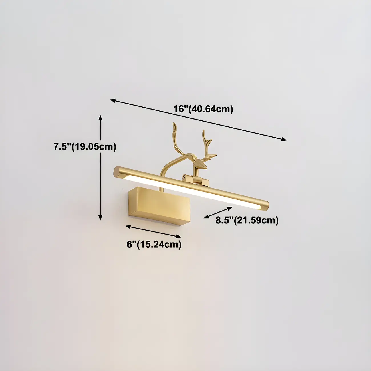 Modern Gold Antler Linear LED Bathroom Vanity Lights | homeyfad