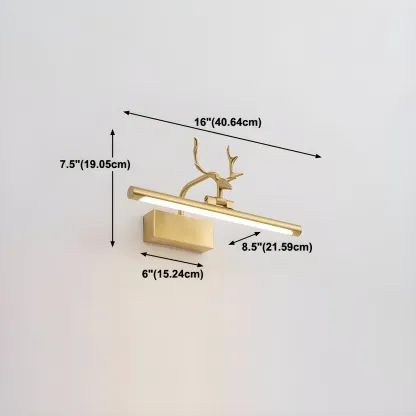 Modern Gold Antler Linear LED Bathroom Vanity Lights