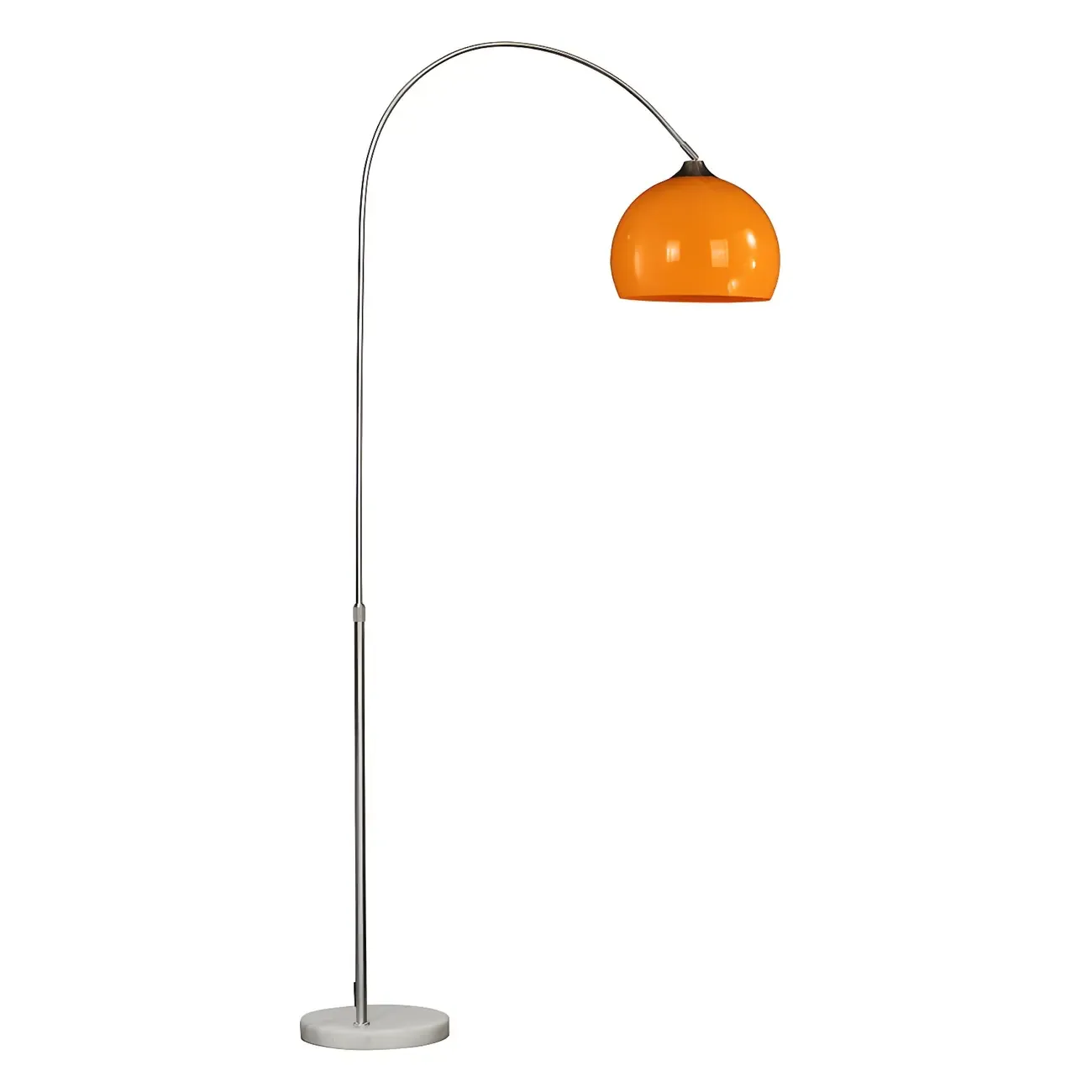 Orange Dome Modern Arched Metal LED Floor Lamp Image - 6
