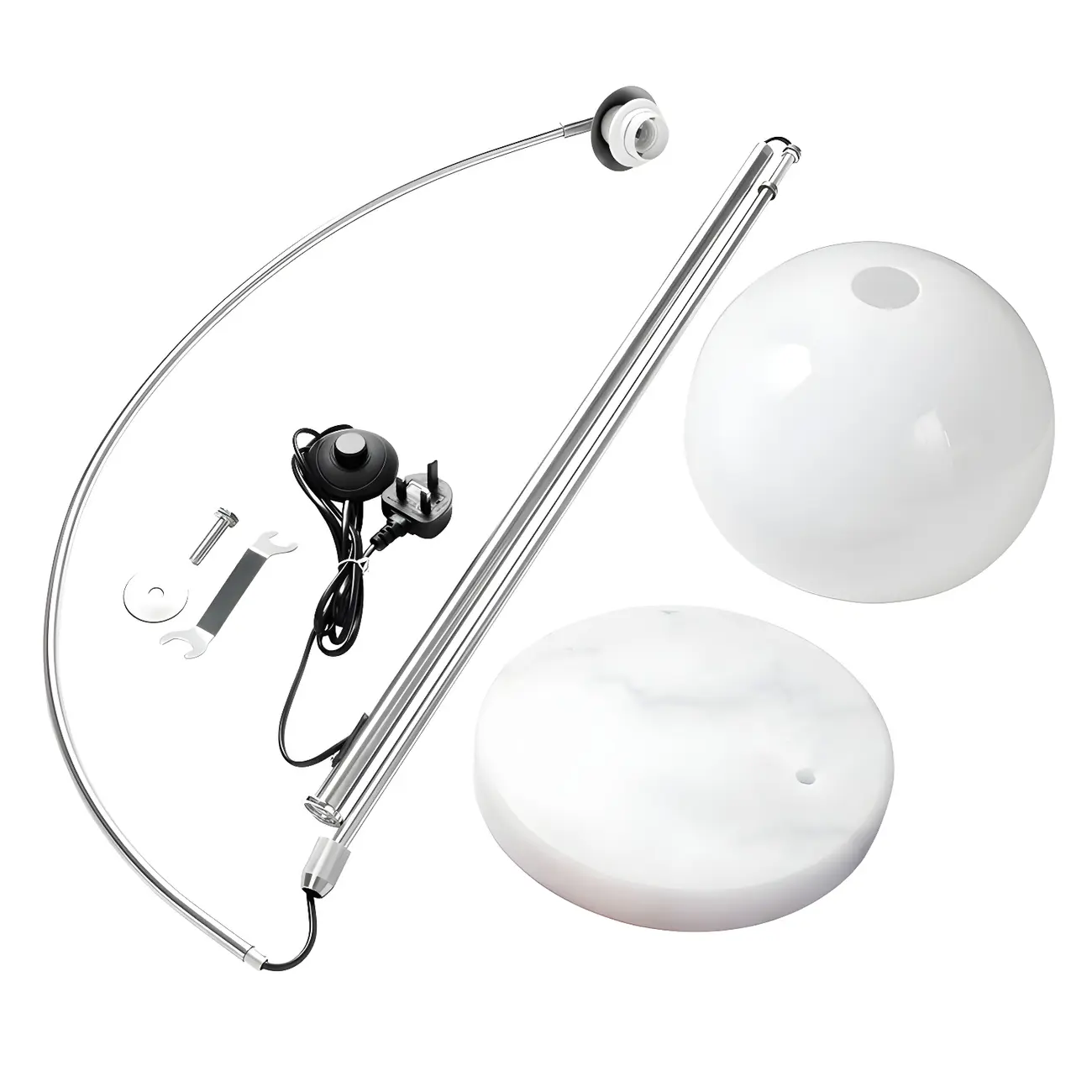 Orange Dome Modern Arched Metal LED Floor Lamp Image - 10 | homeyfad