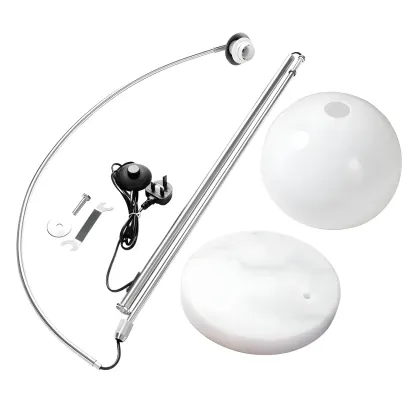 Orange Dome Modern Arched Metal LED Floor Lamp Image - 10