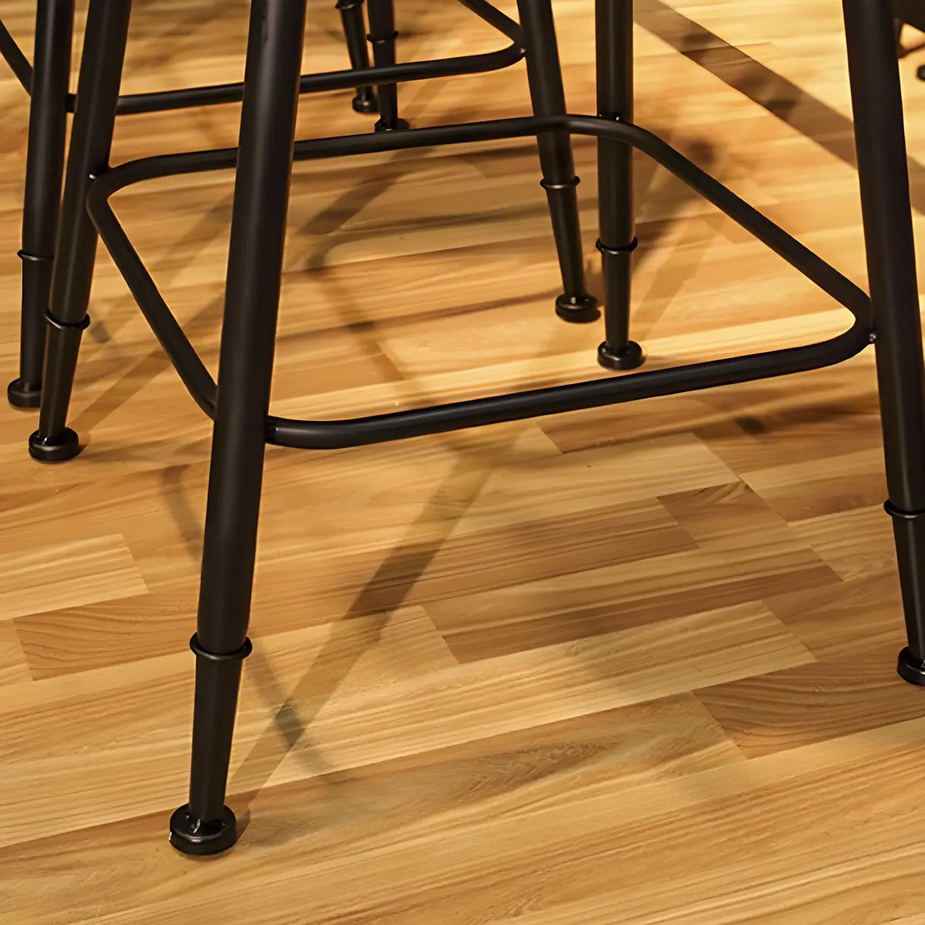 Industrial Pine Wood Counter Table Set with 5 Stools Image - 10 | homeyfad