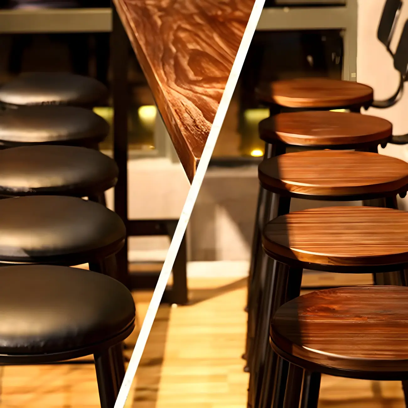 Industrial Pine Wood Counter Table Set with 5 Stools Image - 11 | homeyfad