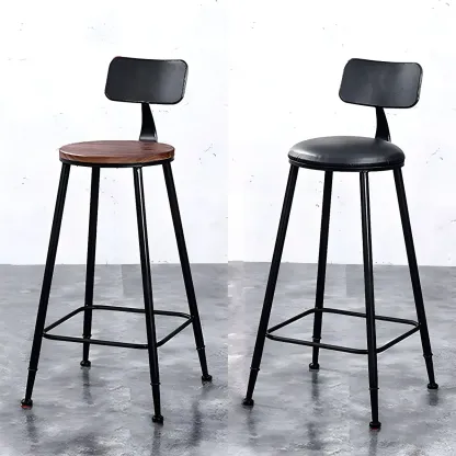 Industrial Pine Wood Counter Table Set with 5 Stools Image - 13