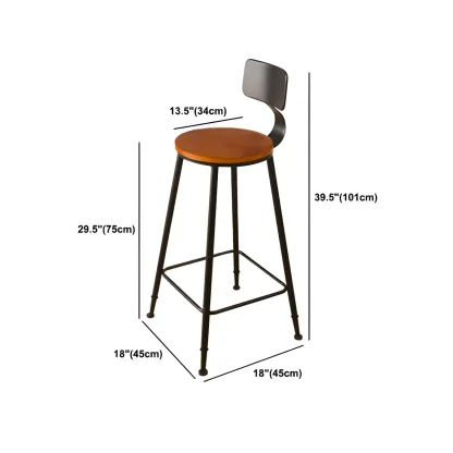 Industrial Pine Wood Counter Table Set with 5 Stools #size
