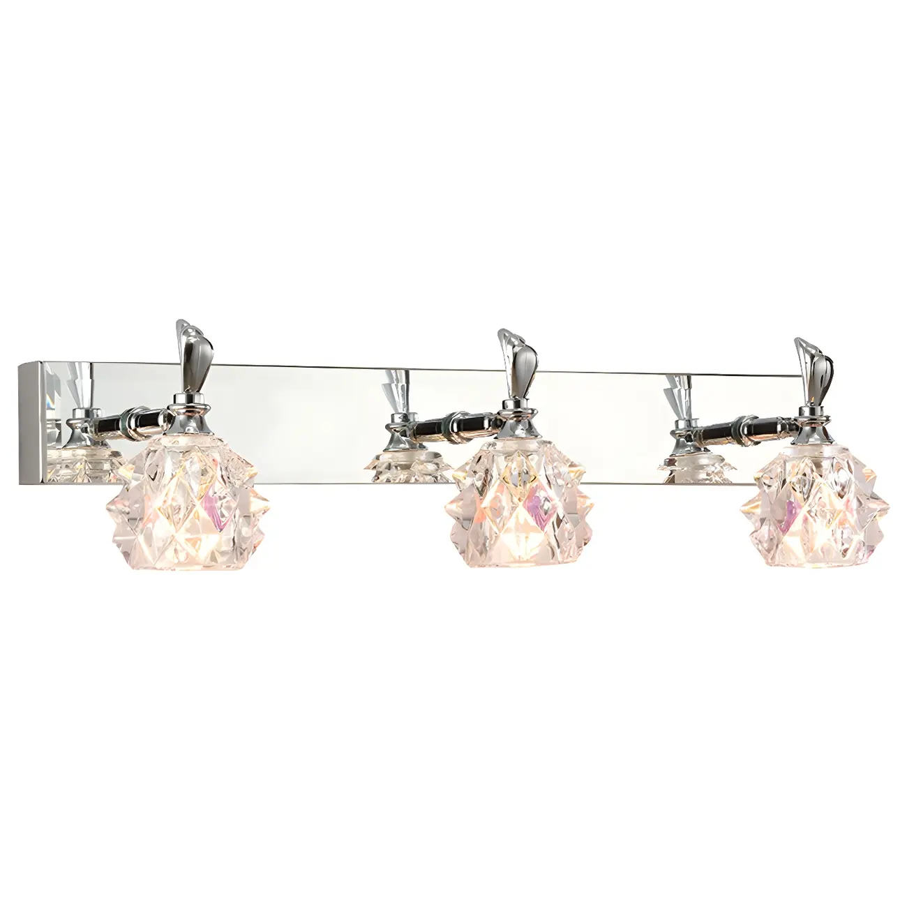 Classic Chrome Glass Shade Adjustable Vanity Light for Bathroom | homeyfad
