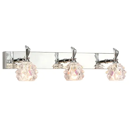 Classic Chrome Glass Shade Adjustable Vanity Light for Bathroom