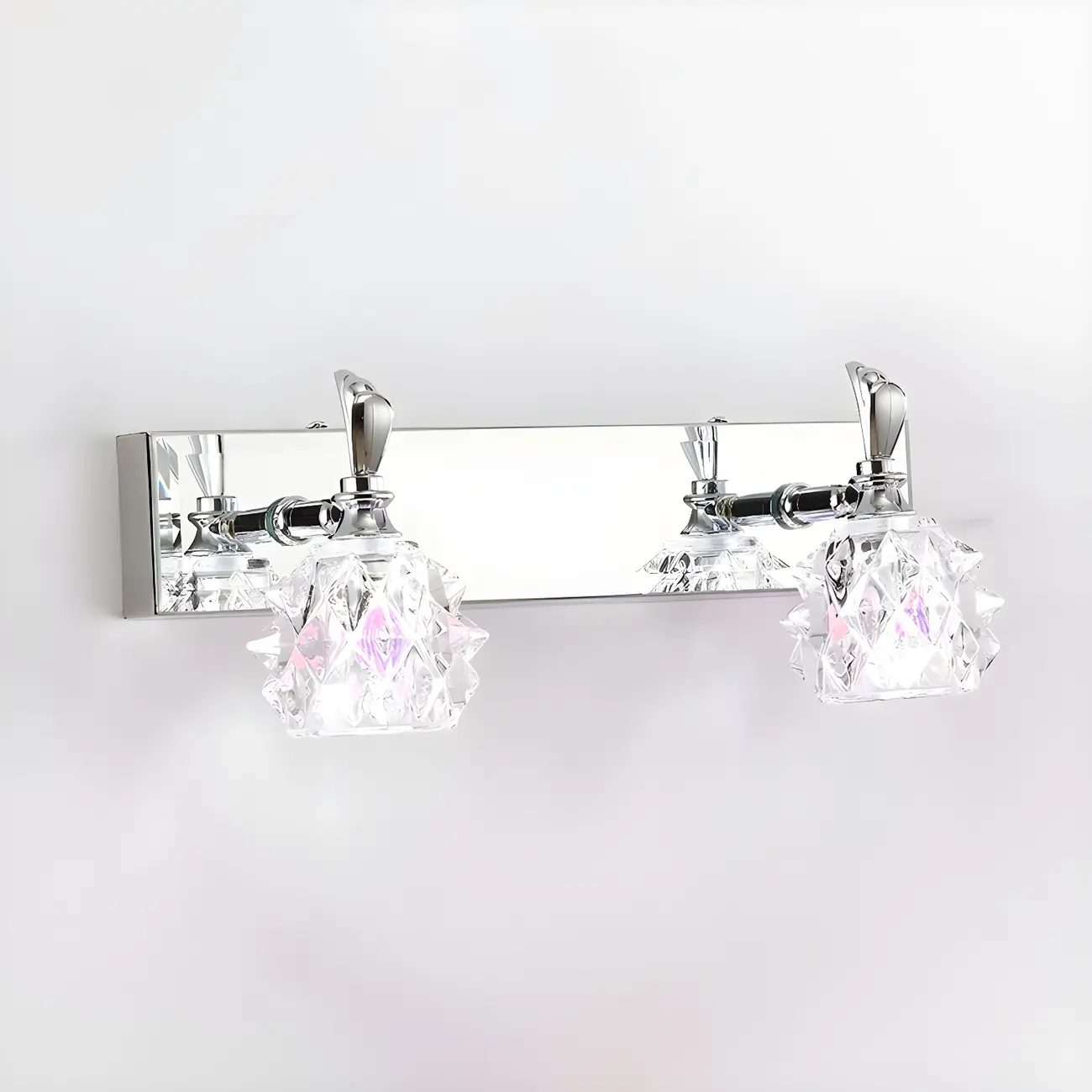 Classic Chrome Glass Shade Adjustable Vanity Light for Bathroom | homeyfad