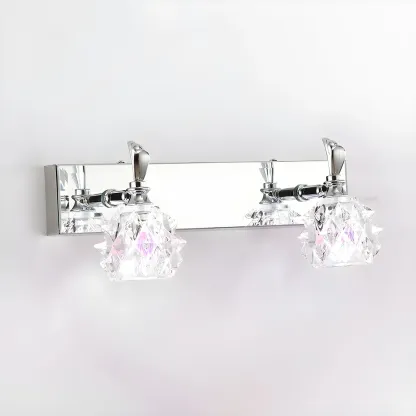 Classic Chrome Glass Shade Adjustable Vanity Light for Bathroom