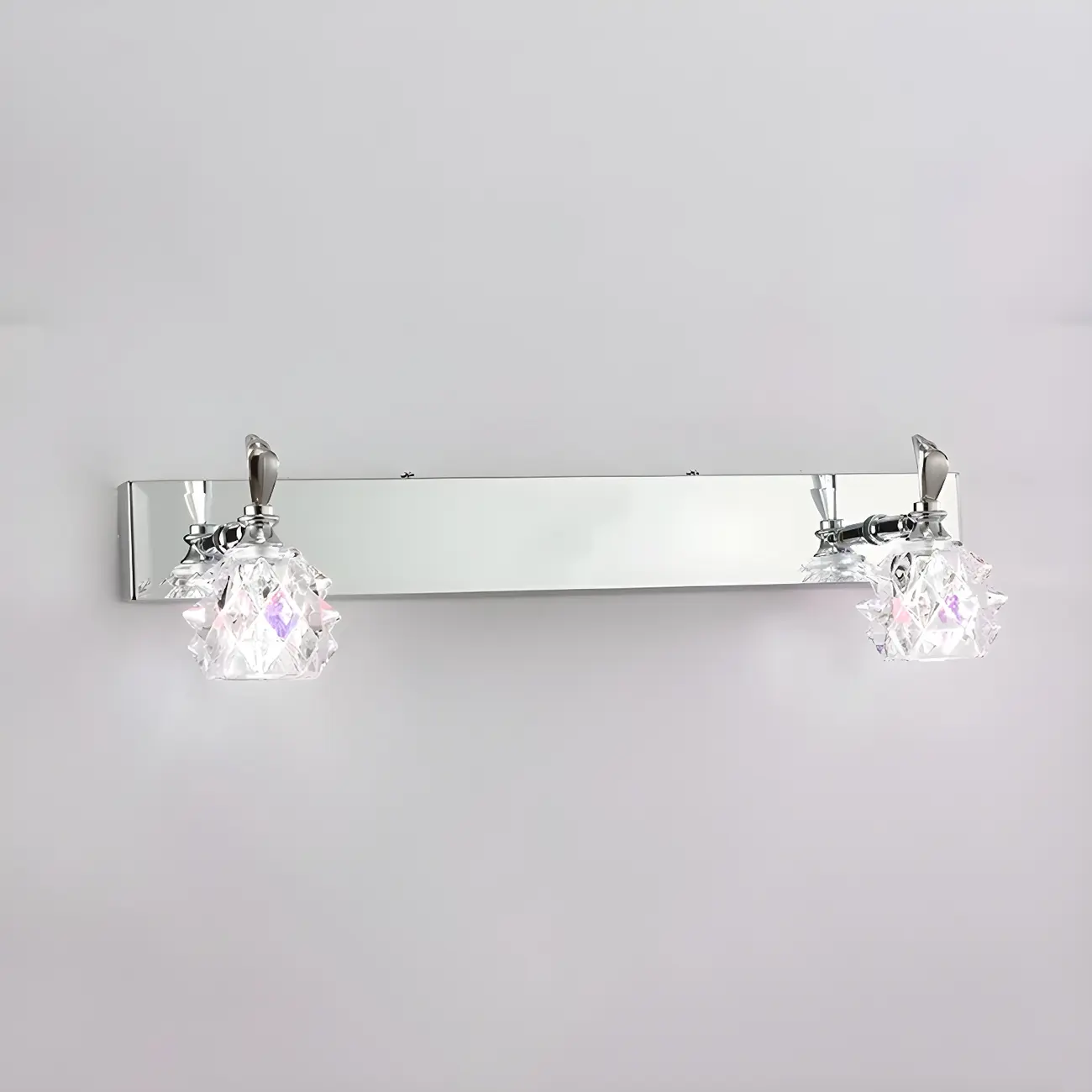 Classic Chrome Glass Shade Adjustable Vanity Light for Bathroom | homeyfad