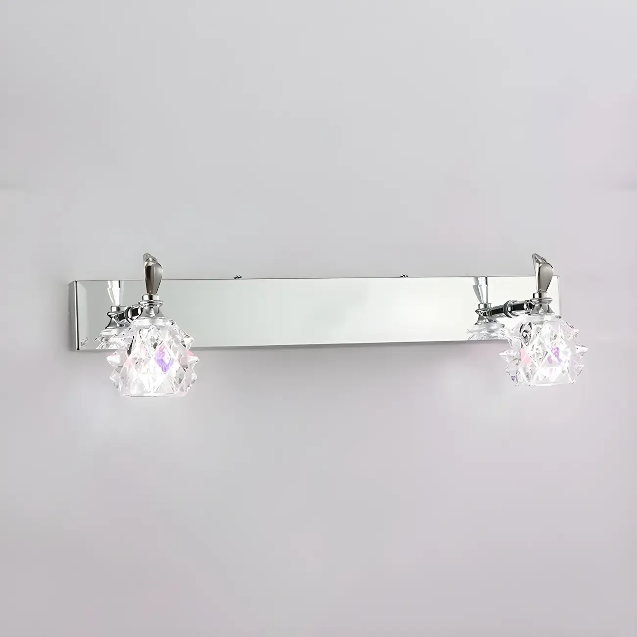 Classic Chrome Glass Shade Adjustable Vanity Light for Bathroom