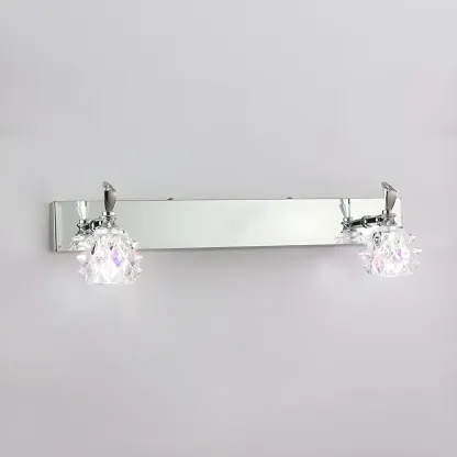 Classic Chrome Glass Shade Adjustable Vanity Light for Bathroom