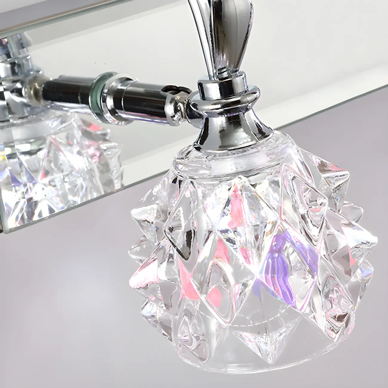 Classic Chrome Glass Shade Adjustable Vanity Light for Bathroom | homeyfad
