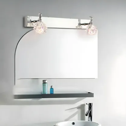 Classic Chrome Glass Shade Adjustable Vanity Light for Bathroom
