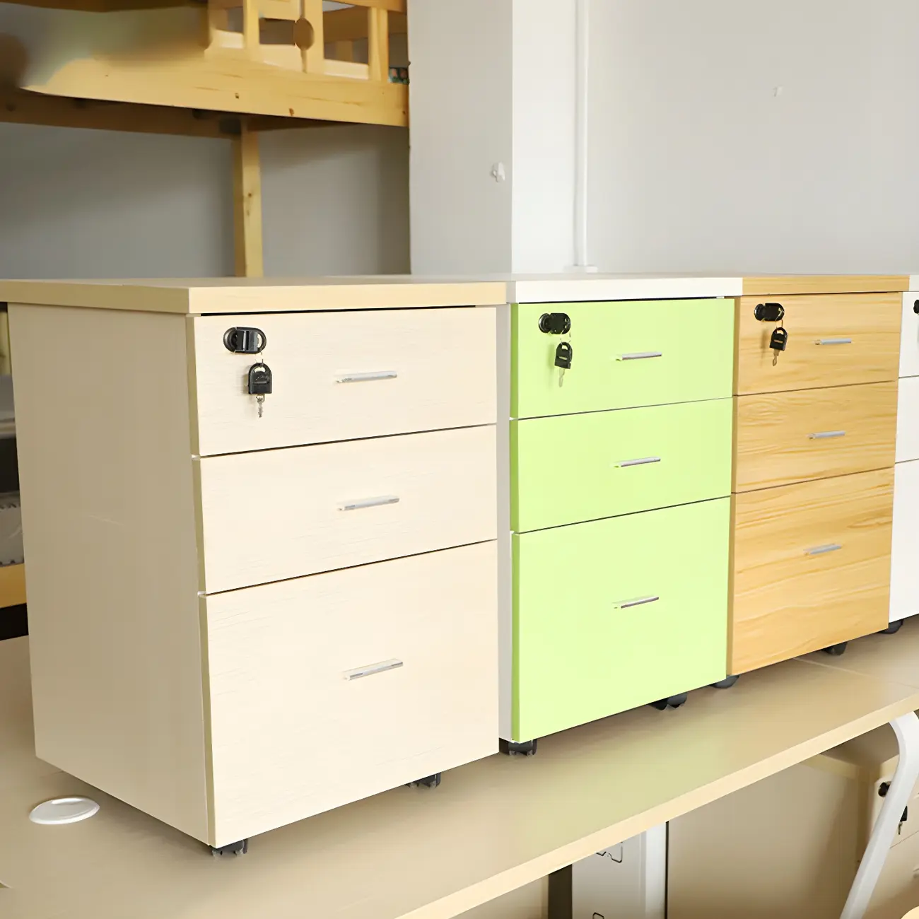 Glam Wooden Lockable Vertical Filing Cabinets with Office Storage Image - 1 | homeyfad