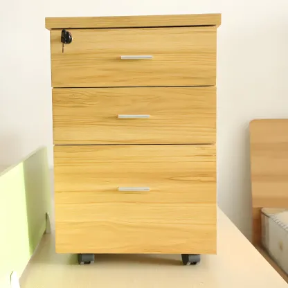 Glam Wooden Lockable Vertical Filing Cabinets with Office Storage Image - 3
