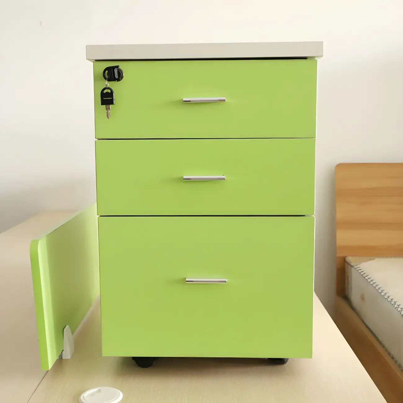 Glam Wooden Lockable Vertical Filing Cabinets with Office Storage Image - 5