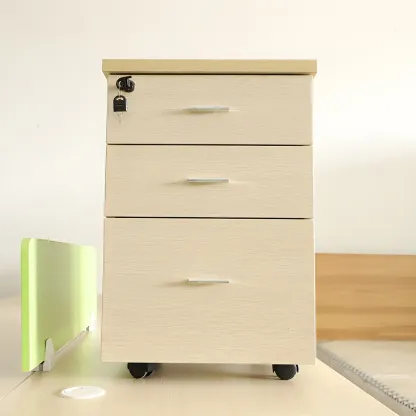 Glam Wooden Lockable Vertical Filing Cabinets with Office Storage Image - 7