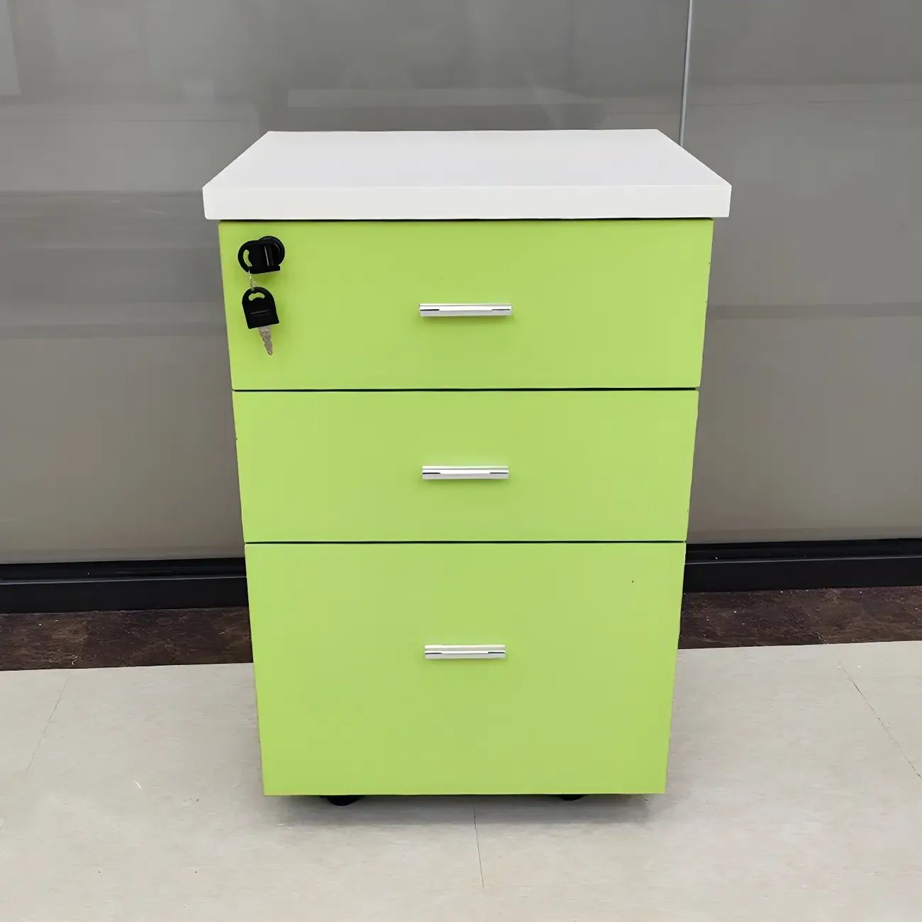Glam Wooden Lockable Vertical Filing Cabinets with Office Storage Image - 8