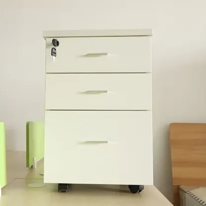 Glam Wooden Lockable Vertical Filing Cabinets with Office Storage Image - 9