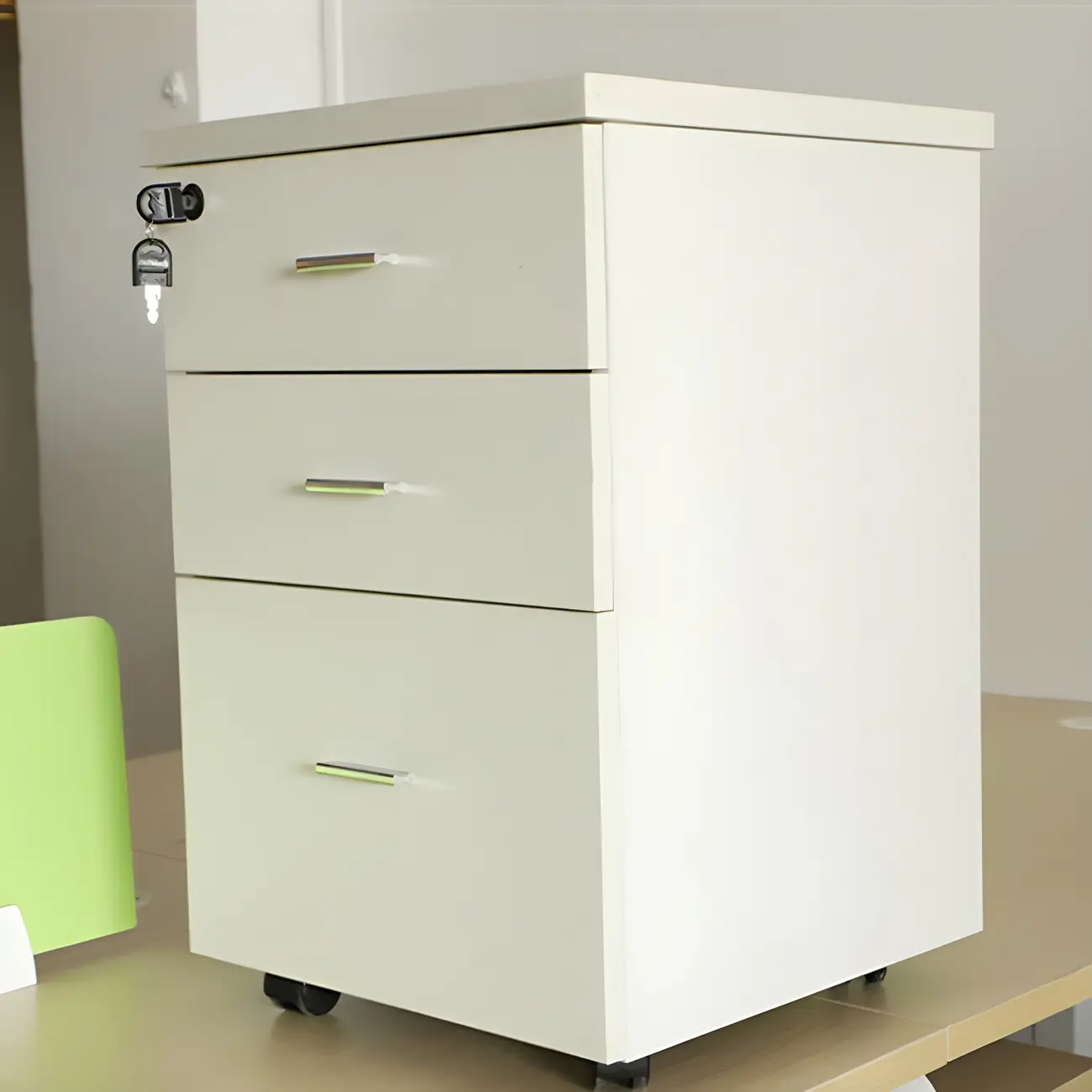 Glam Wooden Lockable Vertical Filing Cabinets with Office Storage Image - 12 | homeyfad