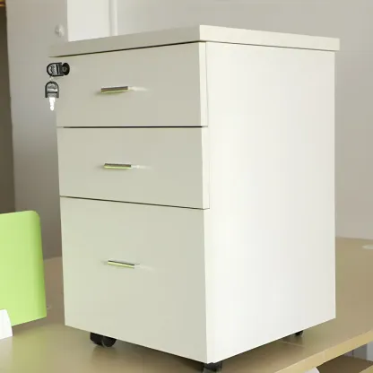 Glam Wooden Lockable Vertical Filing Cabinets with Office Storage Image - 12