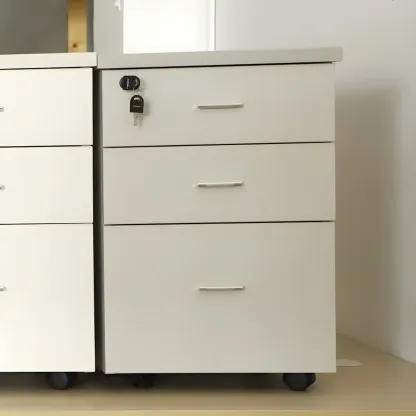 Glam Wooden Lockable Vertical Filing Cabinets with Office Storage Image - 13